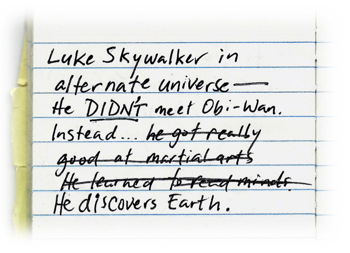 Luke Skywalker in alternate universe. He didn't meet Obi-Wan. Instead, he got really good at martial arts. No, he learned to read minds. No, he discovers earth.